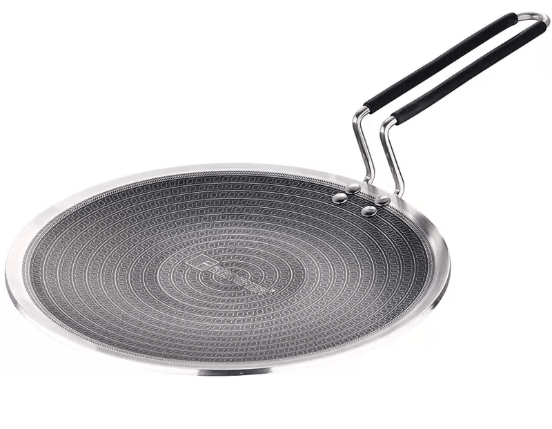 BERGNER Hi-Tech Prism Concave Roti Stainless steel Tawa 26 cm diameter  (Stainless Steel, Induction Bottom)-1