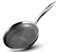 BERGNER Hitech Triply Stainless Steel Scratch Resistant Non Stick Frypan, 20 cm, Induction Base, Food Safe (PFOA Free), 5 Years Warranty, Silver-1