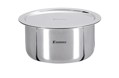 Bergner TriPro Tri-Ply Stainless Steel 14 cm Tope with Lid, Patila with Stainless Steel Lid, 1.3 Litre Topia with Lid, Induction Base and Gas Ready, Easy-use Flared Rim, 5-Year Warranty by Bergner-1