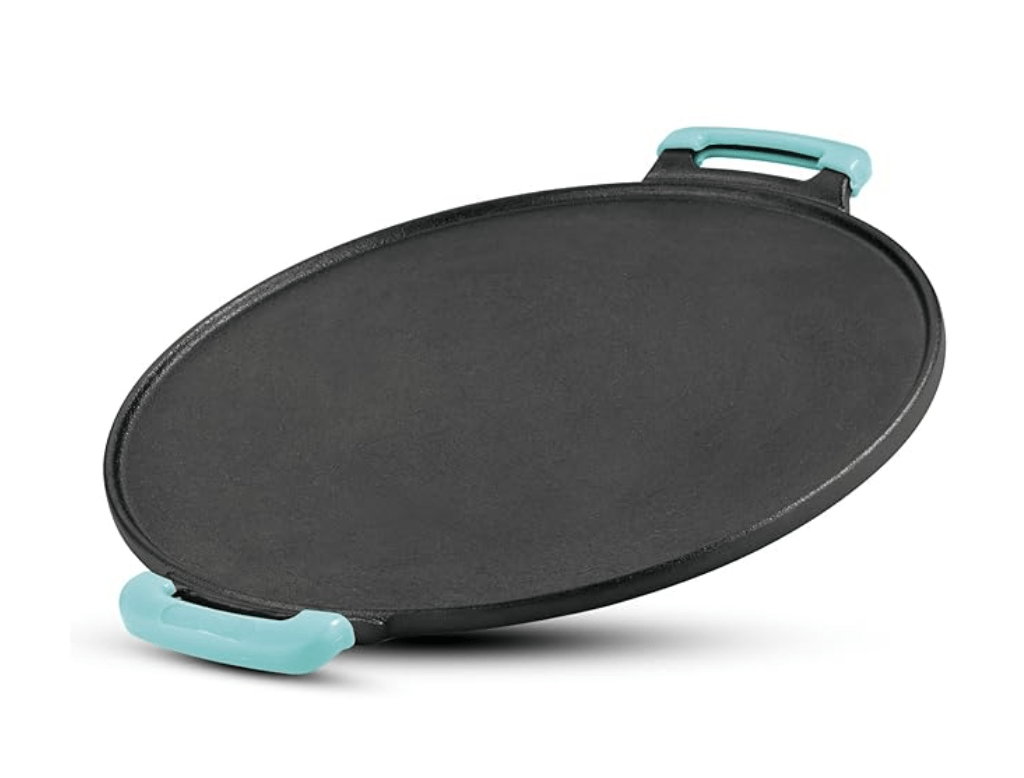 Bergner Eco Cast Iron 30cm Dosa Tawa, Pre-Seasoned, Large Loha Tawa for Dosa, Even Heat Distributor, Retains Heat to Enhance Flavor, Comes with Silicone Sleeve - Induction Base and Gas Stove Ready
