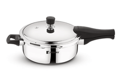 Bergner Tri-Max Junior TriPly 3 Litres Pressure Pan, Triply Heavy Bottom Outer Lid Pressure Pan, 1 Pc Free Safety Valve, Silicone Gasket, Measuring Scale Inside - Induction Bottom and Gas Stove Ready-1