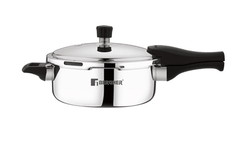 BERGNER Trimax Stainless Steel 3.5 Liters Outer Lid Pressure Pan Silver Steel Cooker Triply Construction Easy Locking Silicone Gasket Easy To Clean Induction And Gas Ready 5-Year Warranty-1