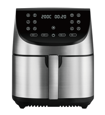 Bergner MasterPro Air Fryer, 1700 W, 7.8 L, Reheat/Roast/Air Fry/Dehydrate/KeepWarm, Air Cook 360 Degree Technology, 12 PreSet Menu,Cool touch Body & Anti Skid Base, Non-Stick Basket, Silver