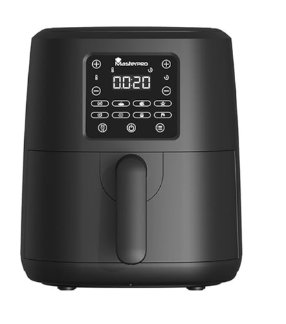Bergner Masterpro Air Fryer with 1500 Watts, 4 Ltr Capacity, Air Fryer for Home to Bake/Grill/Roast/Heating/Defrost, 360 Degree Airflow Technology, 8 Preset Cooking Menu, Basket With Nonstick Coating