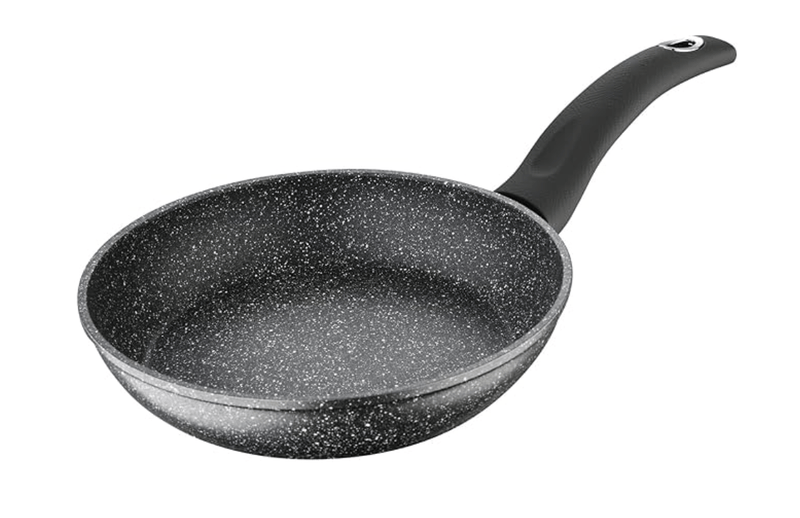 Bergner Orion NonStick 28 cm Fry Pan/ Skillet, 100% Recyclable, For Low Oil Sauté/Pancake/ Crepe/Eggs/Paratha/Toasts, Textured Soft Touch Handle, Granite Finish, Induction & Gas ready, 1-Year Warranty-1