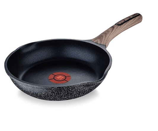 बर्गनर अल्टीमेट नॉन-स्टिक एल्युमीनियम फ्राईपैन 24 सेमी, 1.8 लीटर, हीटडॉट तकनीक और इंडक्शन बेस, भोजन सुरक्षित, ग्रे 