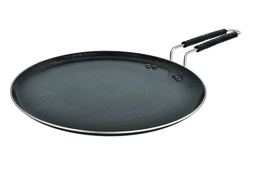 BERGNER Essential Plus 5 Layer Marble Non Stick Multi Tawa, 31 cm, Induction Base, Food Safe (PFOA Free), Thickness 3.0mm, 1 Year Warranty by Bergner, Black