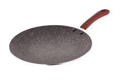 Bergner Bellini Plus 5 Layer Marble Non Stick Concave Tawa/Roti Tawa, 25 cm, Soft Touch Handle, Food Safe (PFOA Free), Thickness 4mm, Red-1