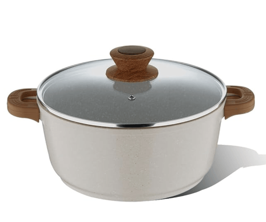 बर्गनर नेचुरली कास्ट एल्युमीनियम कैसरोल ग्लास लिड के साथ