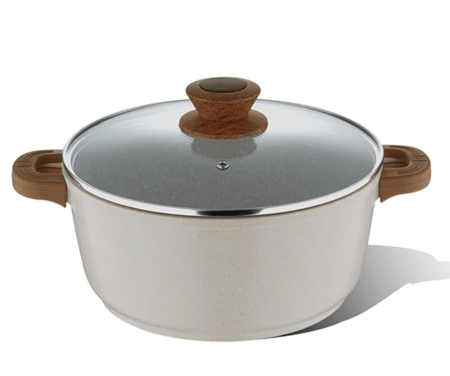 Bergner Naturally Cast Aluminum Casserole with Glass Lid