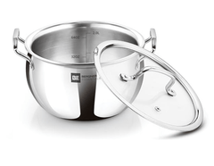 Bergner BE Bergner Essentials Tri-Ply Stainless Steel Rice Handi with Lid, Small Rice Handi with Handle, Even Heat Distribution, Easy to Clean, Induction & Gas Stove Ready-1
