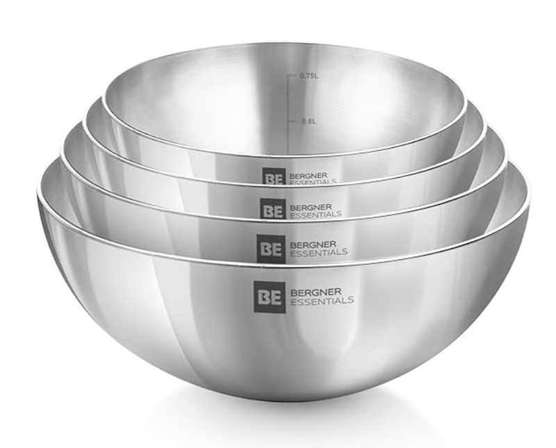 Bergner BE Bergner Essentials 4 Pcs Set of Extra Deep Tasra, Triply Stainless Steel Taslas - 18cm (1L), 20cm (1.5L), 22cm (2L) and 24cm (2.5L), Consumes Less Oil, Flared Rims, Induction Bottom-1