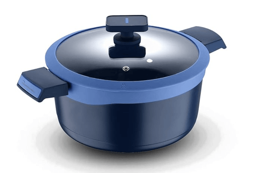 बर्गनर गैस्ट्रो नॉन-स्टिक कुकिंग कैसरोल / बिरयानी पॉट / हांडी ग्लास ढक्कन के साथ, 24 सेमी, इंडक्शन बेस, मोटाई 4.1 मिमी, भूरा, गैस रेडी, 1.5 लीटर 