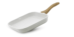 BERGNER Naturally Cast Aluminum 26cm Grill Pan, Marble Non-Stick Coating, Less Oil Use, Scratch Resistant and Durable, Soft Touch Handle, Easy to Clean - Induction Bottom, Free Non-Woven Trivet-1