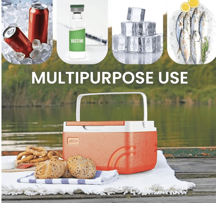 Milton Super Chill 3 PU Insulated Ice Pail 2.06 litres with Portable Handle, Chiller, Ice Cubes Storage Bucket, Cooler Box for Travel Party Car Picnic Road Trip