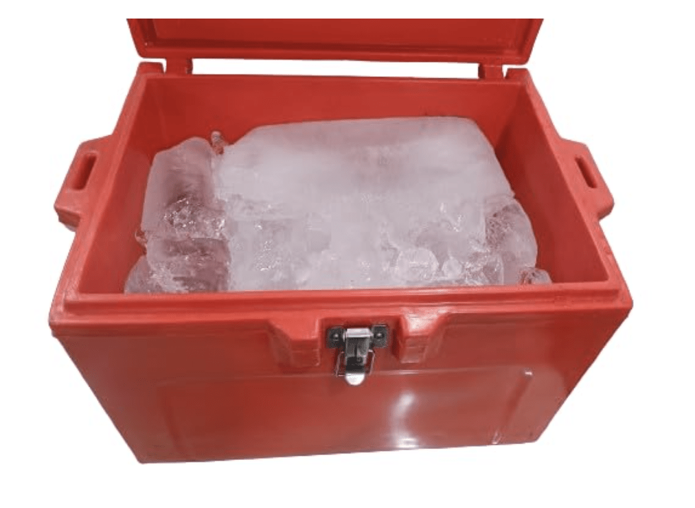 Insulated Chiller Ice Box | Roto-Moulded Ice Cooler | Standard Size for Travel, BBQ, Picnic, Camping, Hiking, Fishing & Other Outdoor Activities | 50 LTR, Red