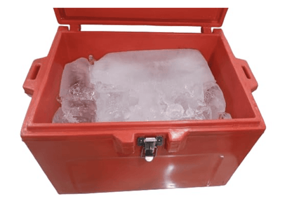 Insulated Chiller Ice Box | Roto-Moulded Ice Cooler | Standard Size for Travel, BBQ, Picnic, Camping, Hiking, Fishing & Other Outdoor Activities | 50 LTR, Red
