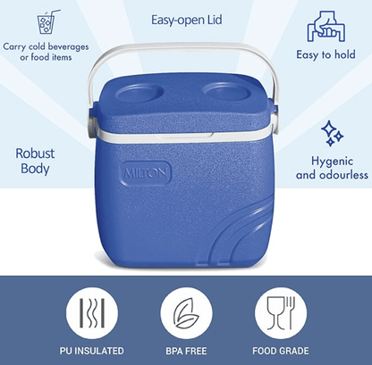 Milton Super Chill 14 Insulated Ice Pail, 1 Piece, 12.65 Litres, Blue | BPA Free | Easy to Carry | Food Grade | Ideal for Outdoor | Picnic | Travel | Events | Office
