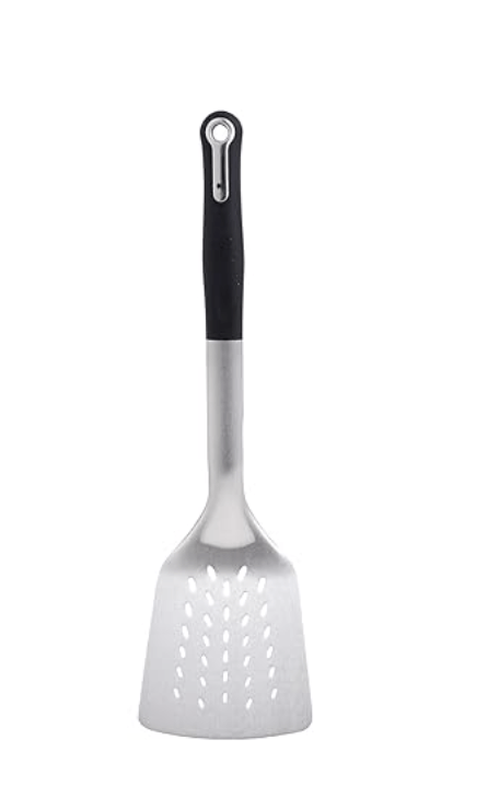 बर्गनर मास्टर प्रो स्टेनलेस स्टील स्लॉटेड टर्नर (काला/सिल्वर), स्टैंडर्ड 