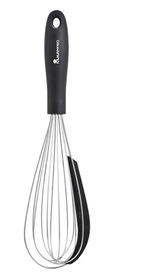 बर्गनर मास्टर प्रो 2-इन-1 स्टेनलेस स्टील बैलून व्हिस्क किचन के लिए (काला) 