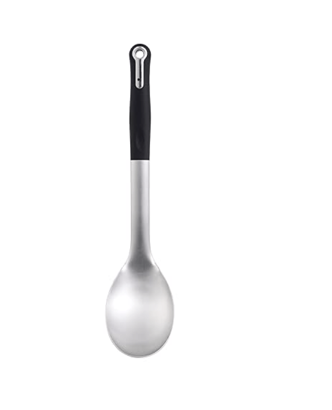 BERGNER Master Pro Stainless Steel Kitchen Spoon with Nylon Handle, Black-1