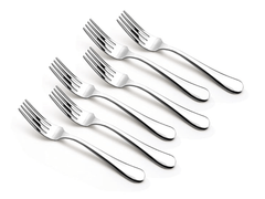 Bergner BE Essentials Baguette Stainless Steel 6 Pcs Baby Fork Set, 16cm Long Fork, Non-Magnetic Premium Baby Forks for Toddler and Kitchen, Easy to Clean, Modern Aesthetics, 1.5mm Thickness - Silver-1