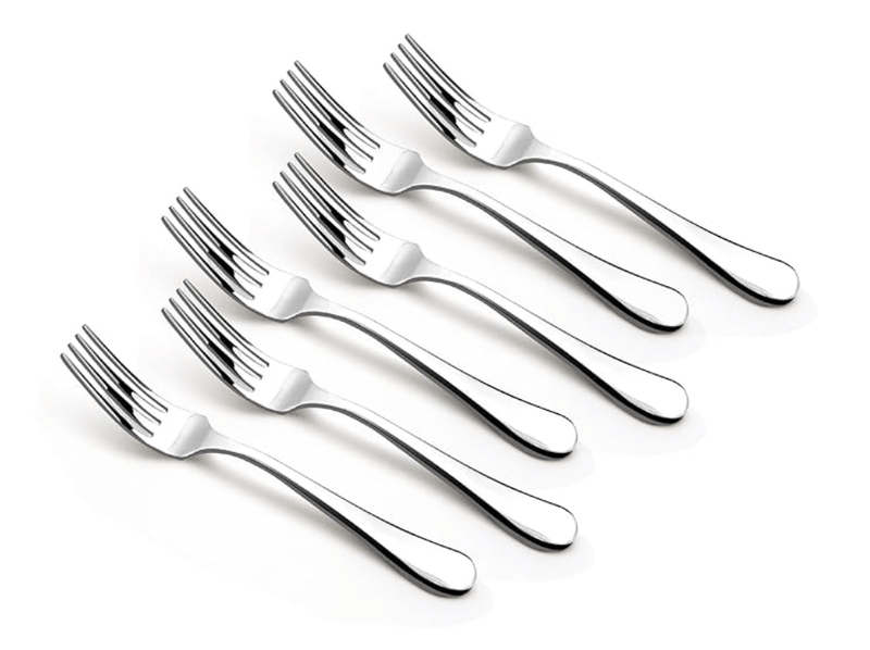 Bergner BE Essentials Baguette Stainless Steel 6 Pcs Baby Fork Set, 16cm Long Fork, Non-Magnetic Premium Baby Forks for Toddler and Kitchen, Easy to Clean, Modern Aesthetics, 1.5mm Thickness - Silver-1