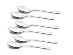 Bergner BE Essentials Lucia Stainless Steel 6 Pcs Baby Spoon Set, 16.1 cm Long Spoon, Modern Ergonomically Designed Premium Baby Spoons, Food Grade Safe, Easy to Clean, 2.5mm Thickness - Silver-1