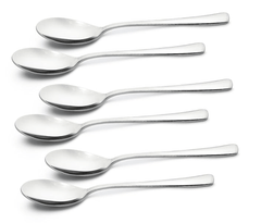 Bergner BE Essentials Lucia Stainless Steel 6 Pcs Dinner Spoon Set, 17.8cm Long Spoon, Modern Ergonomically Designed Premium Spoons for Home and Kitchen, Easy to Clean, 3mm Thickness - Silver-1