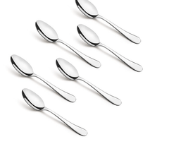 Bergner BE Essentials Baguette Stainless Steel 6 Pcs Spice Spoon Set, 11cm Long Spoon, Non-Magnetic Premium Spice Spoons for Home and Kitchen, Easy to Clean, Modern Aesthetics, 2mm Thickness - Silver-1