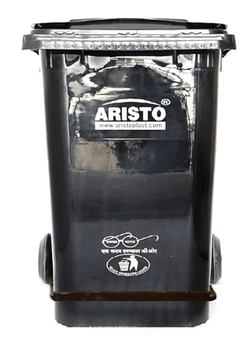 சக்கரங்கள் மற்றும் உலோக பெடல் 90 LTR (பச்சை) கொண்ட ARISTO பிளாஸ்டிக் குப்பைத் தொட்டி -5