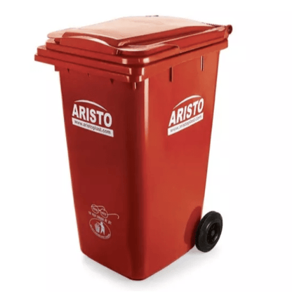 ARISTO Plastic Manual-Lift Garbage Waste Trash Bucket Dustbin with Wheels and Lid (120 L, Green