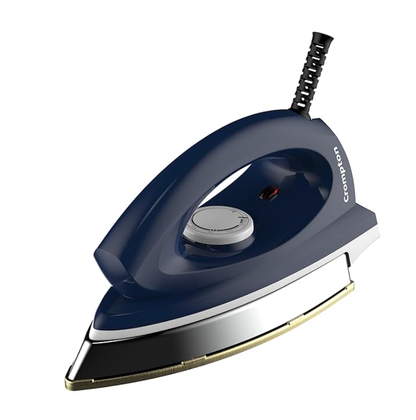 Crompton Greaves Rhino Plus 1250 Watt Blue Heavy weight Dry Iron with Golden American Heritage Coating, Large (ACGEI-RHINOPLUS)