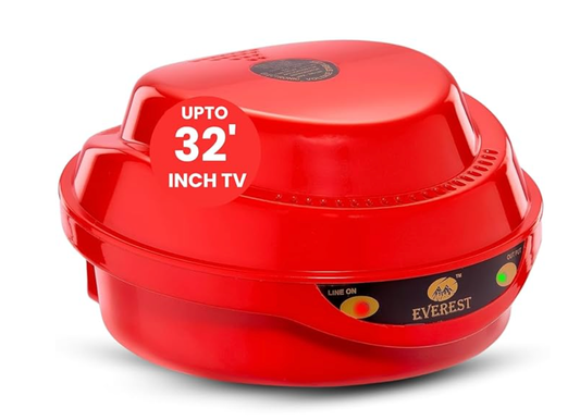 एवरेस्ट EPS 30-N वोल्टेज स्टेबलाइजर 32 इंच स्मार्ट टीवी के लिए | LED TV और LCD TV स्टेबलाइजर | पुराने बॉक्स TV को सपोर्ट करता है - कार्य सीमा: (90 V - 290 V) 5 साल की वारंटी (लाल रंग) 