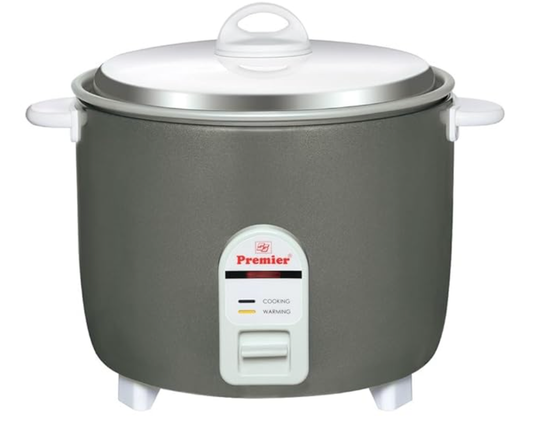 Premier Electric Rice Cooker - 1L | Anodized Aluminum Pan | 500W | Cooking, Steaming, Soup Making | Cool Touch Handles | Magnetic Safety Switch | 2 Years Product Warranty & 5 Years Heater Warranty