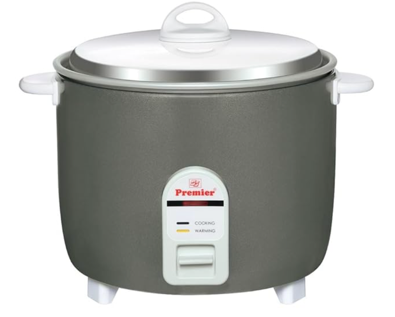 Premier Electric Rice Cooker - 1L | Anodized Aluminum Pan | 500W | Cooking, Steaming, Soup Making | Cool Touch Handles | Magnetic Safety Switch | 2 Years Product Warranty & 5 Years Heater Warranty-1