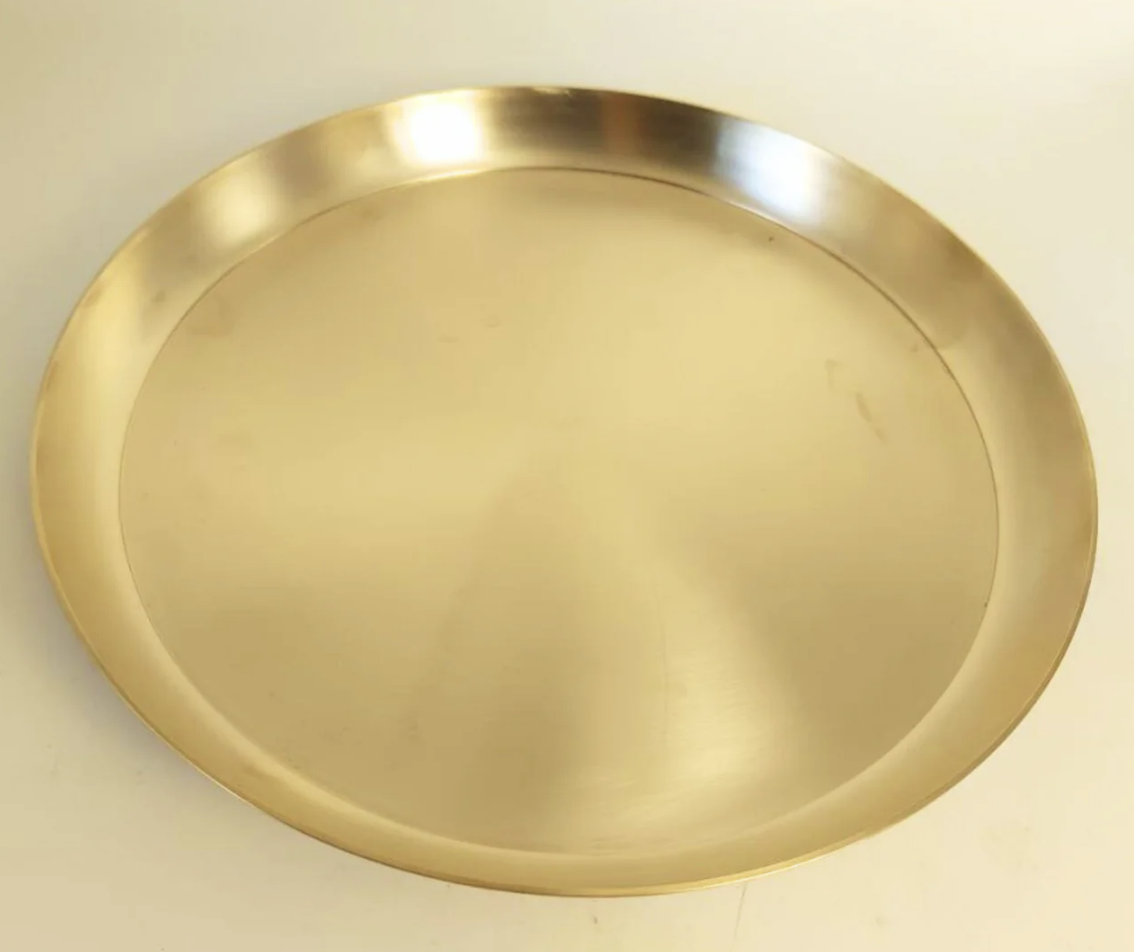 Kansa Thali Plate 12 Inch - Matte Finish