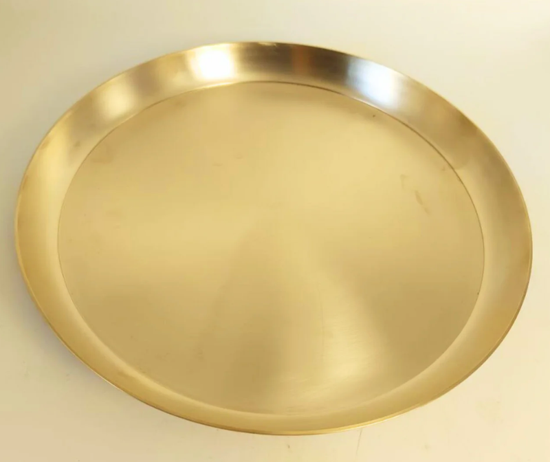Kansa Thali Plate 12 Inch - Matte Finish-1