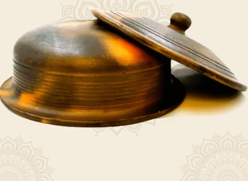 1.5 Liter Premium Handcrafted Clay Pan / Handi with Lid for Cooking and Serving. Color: Black-2
