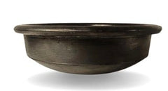 4 Liter Handcrafted Clay Pan/Pot/Kadai/Earthen/Mud/Mitti Handi - Colour: Black-1