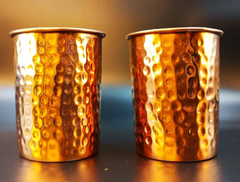 Pure Copper Tumbler Hammered.-1