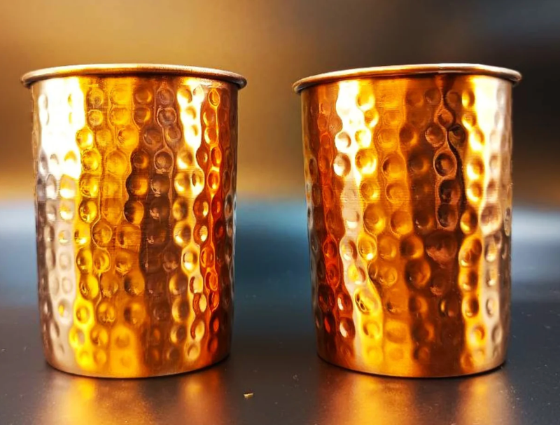 Pure Copper Tumbler Hammered.-1