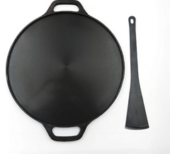 Cast Iron Roti/Chapati/Dosa Kallu Tawa Smooth Finish with Iron Ladle | 12 inch-2