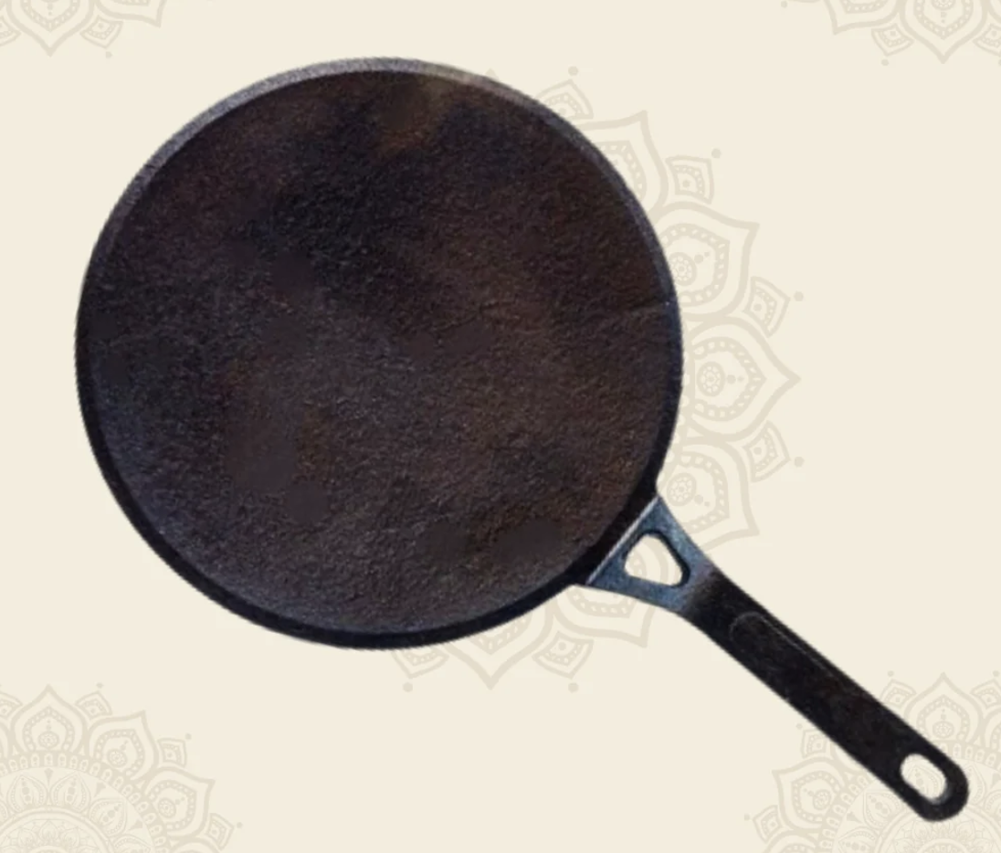 Cast Iron Tawa for Dosa / Chapathi | 25.4 cm / 10 inch, 2.2 kg | Induction Friendly | Non-stick, Pre-Seasoned Tawa