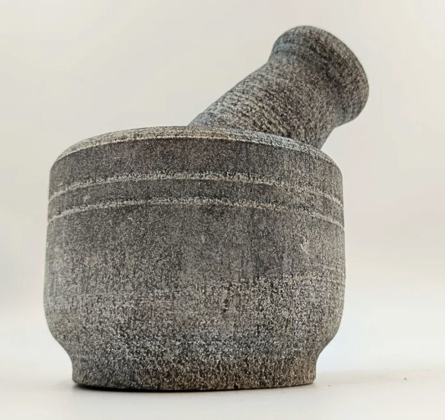 कठोर पत्थर (हस्तनिर्मित): ओखल और मूसल - आकार: छोटा 