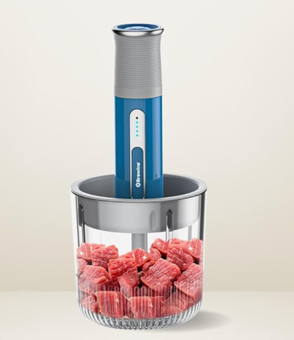 Brewine USB Cordless Vegetable Chopper & Garlic Peeler, 400ml Glass Bowl, Chop, Mince, Puree & Whisk, Stainless Steel Blades, Anti-Skid Pad, One-Touch Operation, 3 Mini Bowls Included, Rechargeable