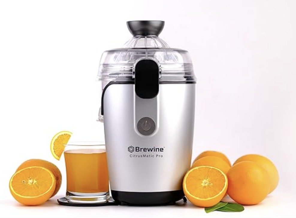 BREWINE CitrusMatic Pro – Fully Automatic Citrus Juicer | 50W Powerful Motor | One-Touch Electric Juicer for Oranges, Lemons & More | Easy to Clean & Compact Design