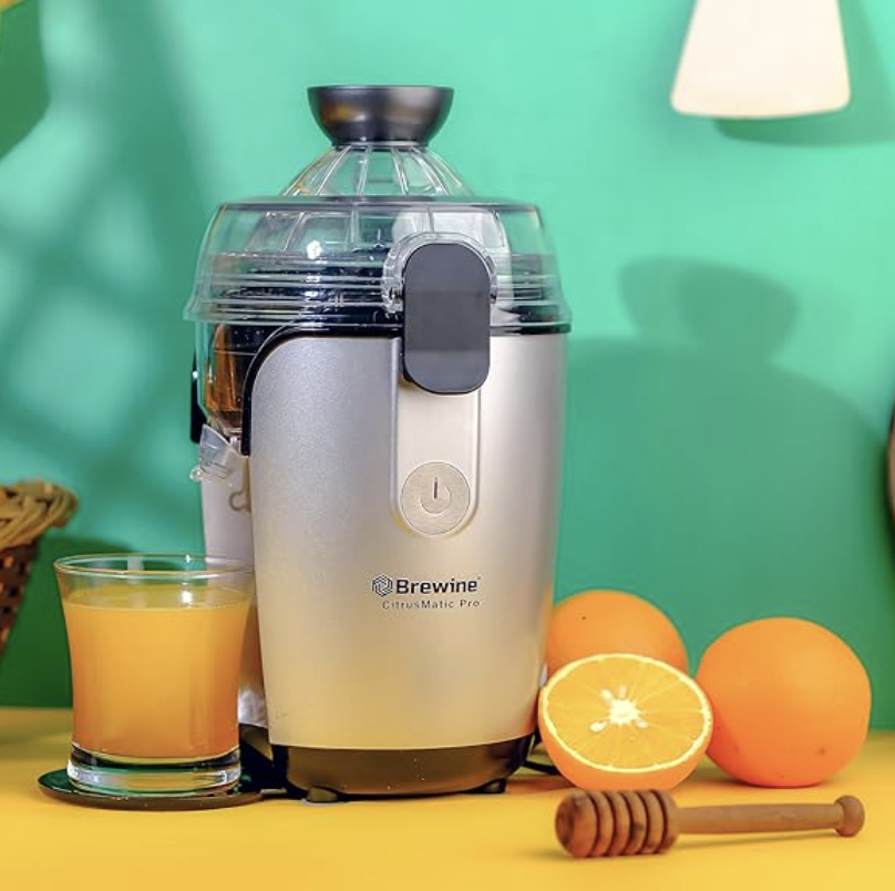 BREWINE CitrusMatic Pro – Fully Automatic Citrus Juicer | 50W Powerful Motor | One-Touch Electric Juicer for Oranges, Lemons & More | Easy to Clean & Compact Design