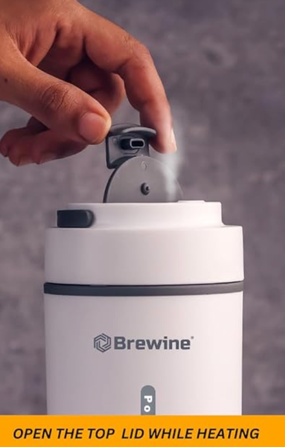 Brewine Plastic Portable Kettle,450ML,Grey, Multi-Temp-Setting,Auto Cut-Off, Digital Display,Touch Button,Wide Voltage Range 110-230V Suitable For India, USA & Canada,300 Watt