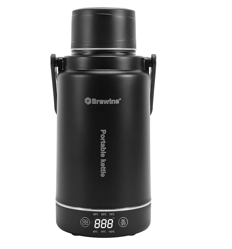 BREWINE Portable Electric Kettle 1.2 Ltr K21A (Black) | Fast Boiling Travel Kettle | Auto Shut-Off & Boil-Dry Protection | Lightweight & Compact for Home, Office & Travel
